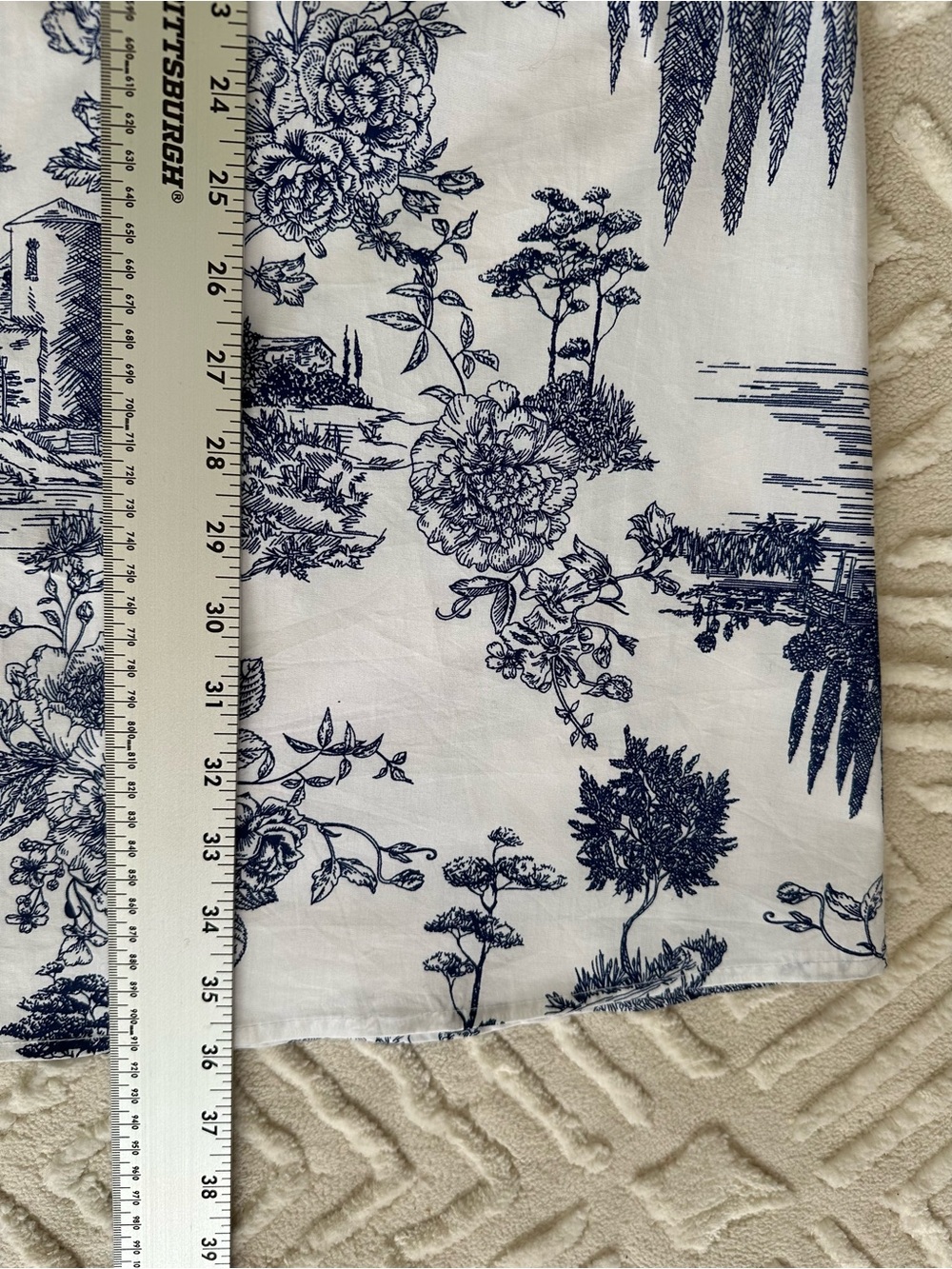 Harlow & Rose Romantic Toile Print Blue - White Maxi Skirt Cottagecore Size: S - Picture 12 of 16